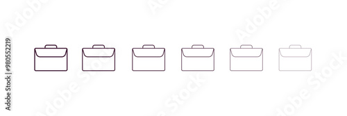 book bag outline icon. Linear vector from fashion concept. 6 different line style book bag icon included thin, light, regular, medium, bold, black