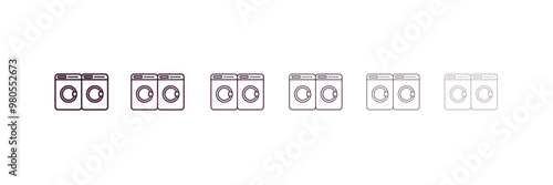 laundry zone outline icon. Linear vector from fashion concept. 6 different line style laundry zone icon included thin, light, regular, medium, bold, black