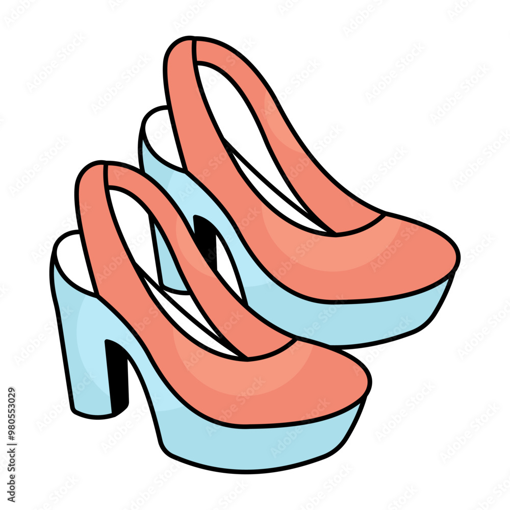 An icon design of ankle strap shoe An icon design of ankle strap shoe