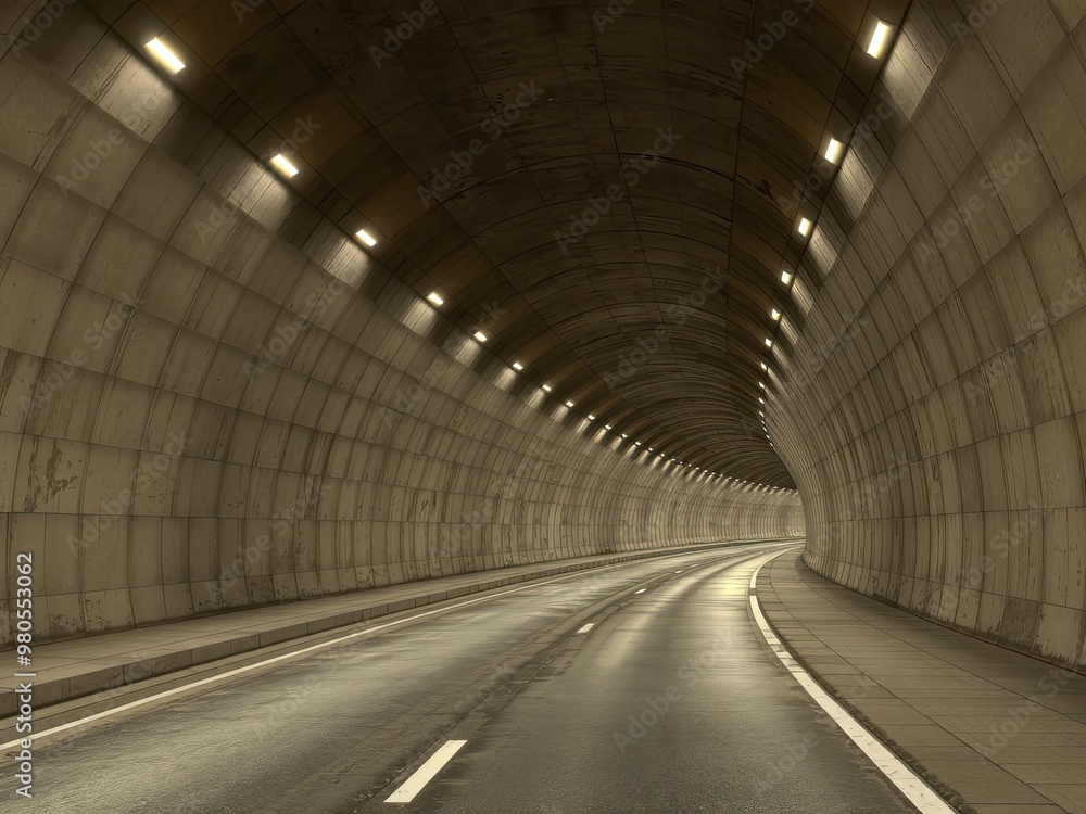 Tunnel images, Modern Tunnel with Curved Archways and Ambient Lighting Tunnel images, Modern Tunnel with Curved Archways and Ambient Lighting