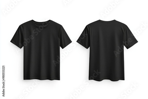 Black T-shirt template front and back view