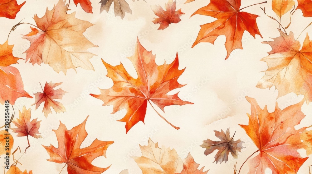 Watercolor collection of autumn maple leaves and red,yellow,Hand drawn nature design elements isolated on white background,Hand paint,Perfect for creating cards, design,copy space. Watercolor collection of autumn maple leaves and red,yellow,Hand drawn nature design elements isolated on white background,Hand paint,Perfect for creating cards, design,copy space.