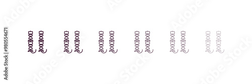 brochette  outline icon. Linear vector from food concept. 6 different line style brochette  icon included thin, light, regular, medium, bold, black