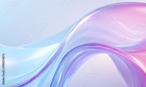 Abstract background with a pastel purple and blue color gradient, curved lines, soft lighting,