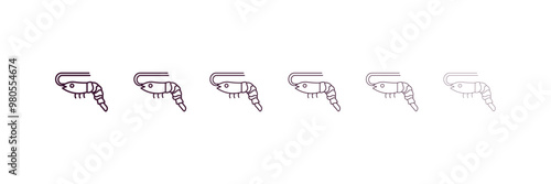 shrimps  outline icon. Linear vector from food concept. 6 different line style shrimps  icon included thin, light, regular, medium, bold, black