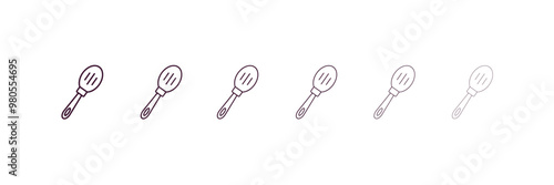 slotted spoon  outline icon. Linear vector from food concept. 6 different line style slotted spoon  icon included thin, light, regular, medium, bold, black