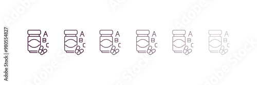 vitamins  outline icon. Linear vector from food concept. 6 different line style vitamins  icon included thin, light, regular, medium, bold, black