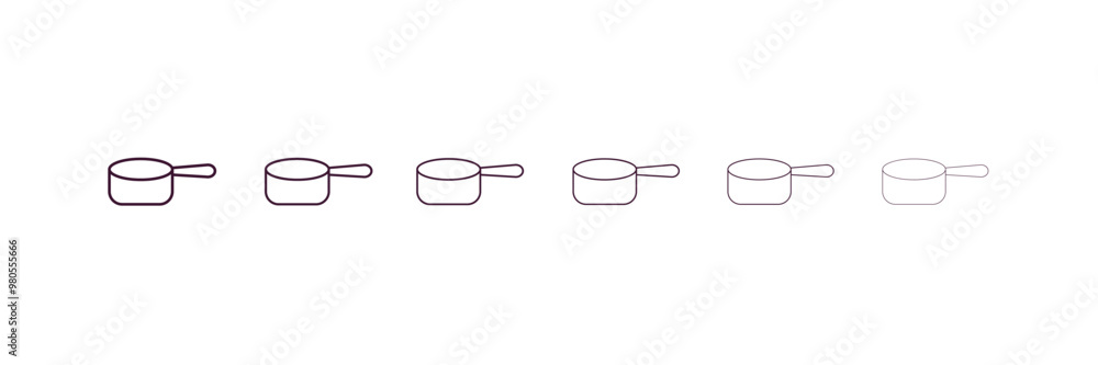 kitchen pot outline icon. Linear vector from food concept. 6 different line style kitchen pot icon included thin, light, regular, medium, bold, black kitchen pot outline icon. Linear vector from food concept. 6 different line style kitchen pot icon included thin, light, regular, medium, bold, black