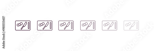 chop  outline icon. Linear vector from food concept. 6 different line style chop  icon included thin, light, regular, medium, bold, black