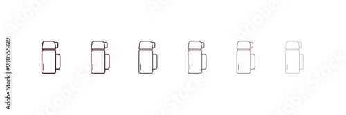 thermo flask  outline icon. Linear vector from food concept. 6 different line style thermo flask  icon included thin, light, regular, medium, bold, black