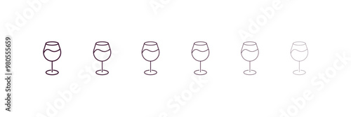 cup of wine  outline icon. Linear vector from food concept. 6 different line style cup of wine  icon included thin, light, regular, medium, bold, black