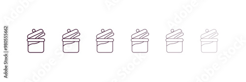 sugar container  outline icon. Linear vector from food concept. 6 different line style sugar container  icon included thin, light, regular, medium, bold, black