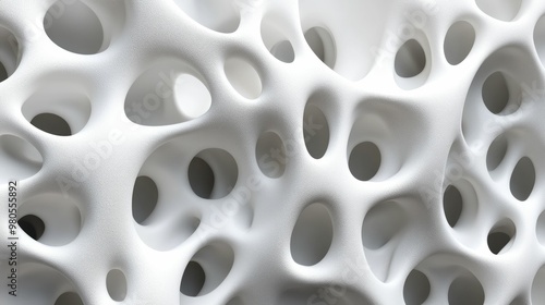 Wallpaper Mural Abstract white structure with holes and organic forms. Torontodigital.ca