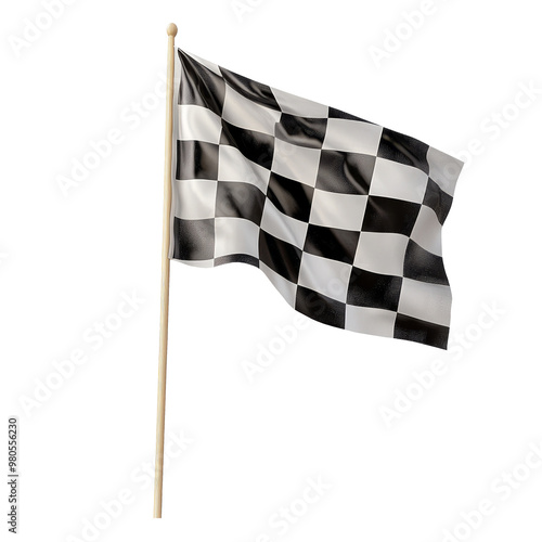 Racing competition flag. concept of successful arrival and competition photo