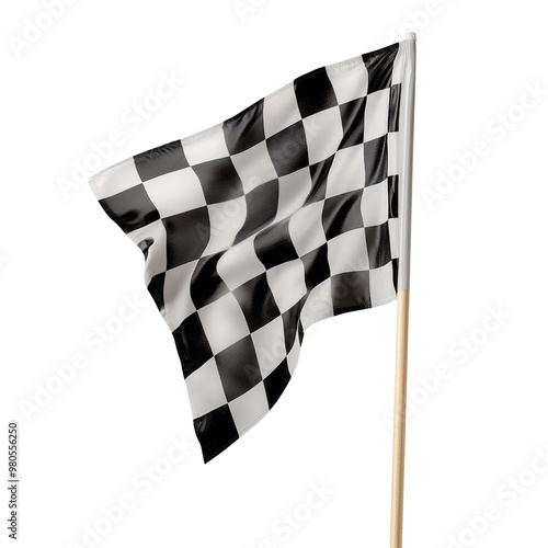 Racing competition flag. concept of successful arrival and competition photo