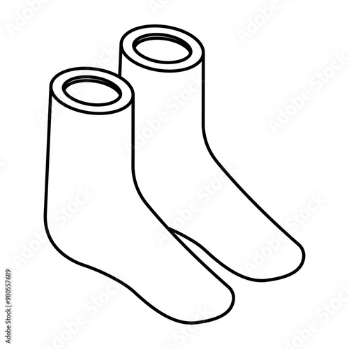 A flat design icon of socks