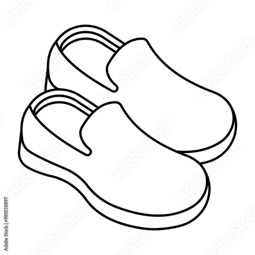 A colored design icon of shoes