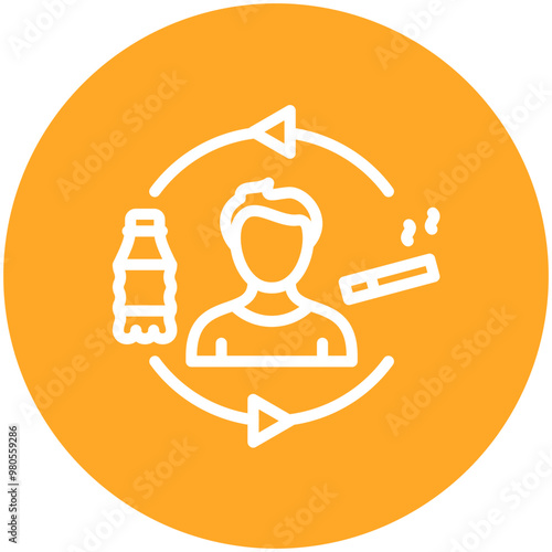 Unhealthy Lifestyle vector icon illustration of Lifestyles iconset.