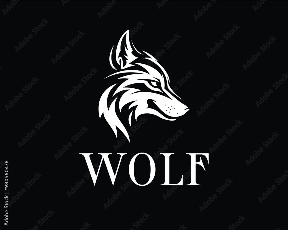 wolf minimal logo vector icon silhouette template wolf minimal logo vector icon silhouette template