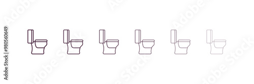 bidet  outline icon. Linear vector from furniture concept. 6 different line style bidet  icon included thin, light, regular, medium, bold, black
