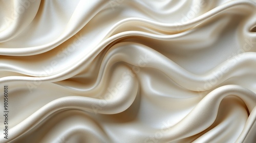 Soft, flowing cream-colored silk fabric with gentle waves.