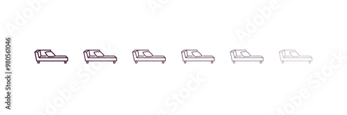 daybed  outline icon. Linear vector from furniture concept. 6 different line style daybed  icon included thin, light, regular, medium, bold, black