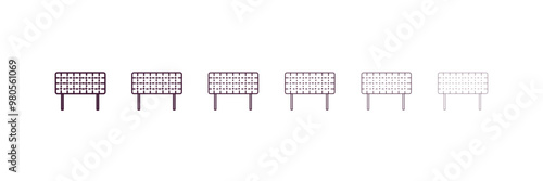headboard  outline icon. Linear vector from furniture concept. 6 different line style headboard  icon included thin, light, regular, medium, bold, black
