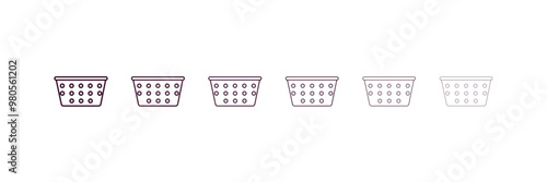 laundry hamper  outline icon. Linear vector from furniture concept. 6 different line style laundry hamper  icon included thin, light, regular, medium, bold, black