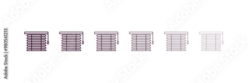 window coverings  outline icon. Linear vector from furniture concept. 6 different line style window coverings  icon included thin, light, regular, medium, bold, black