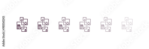 wall shelves  outline icon. Linear vector from furniture concept. 6 different line style wall shelves  icon included thin, light, regular, medium, bold, black