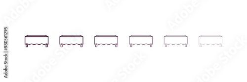 table linens  outline icon. Linear vector from furniture concept. 6 different line style table linens  icon included thin, light, regular, medium, bold, black