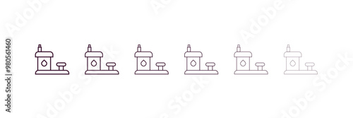 sump pump  outline icon. Linear vector from furniture concept. 6 different line style sump pump  icon included thin, light, regular, medium, bold, black