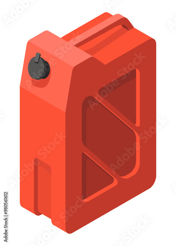Red gas can for fuel storage and transport, great for emergency vehicle supplies