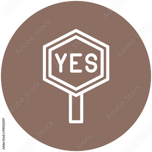 Yes vector icon illustration of Protesting and Civil Disobedience iconset.