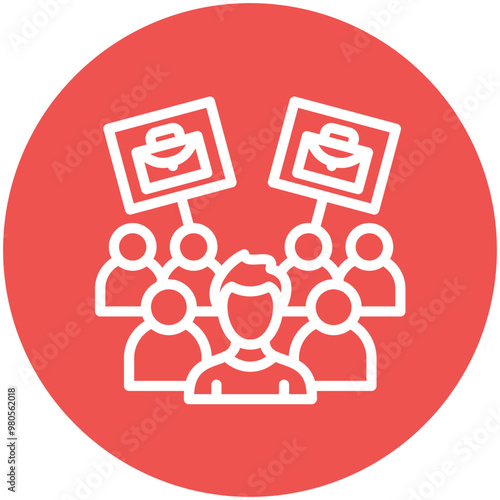 Work Protest vector icon illustration of Protesting and Civil Disobedience iconset.