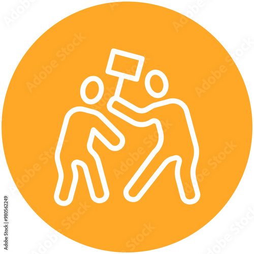 Violent vector icon illustration of Protesting and Civil Disobedience iconset.