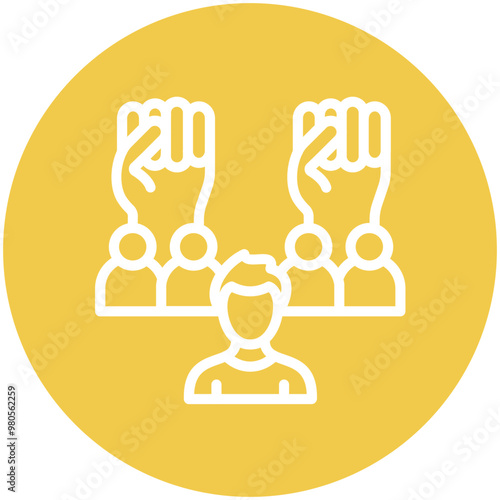 Unity vector icon illustration of Protesting and Civil Disobedience iconset.