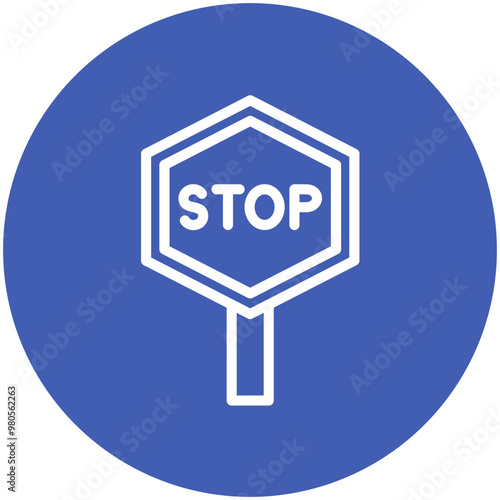 Stop vector icon illustration of Protesting and Civil Disobedience iconset.