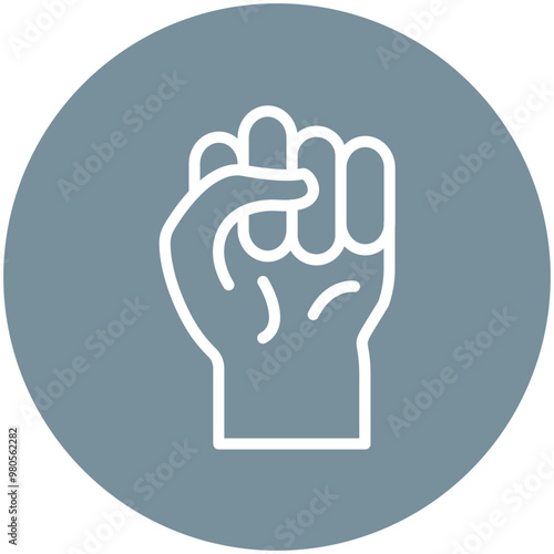 Raised Fist vector icon illustration of Protesting and Civil Disobedience iconset.