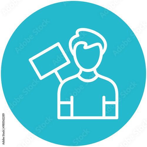 Protester Male vector icon illustration of Protesting and Civil Disobedience iconset.