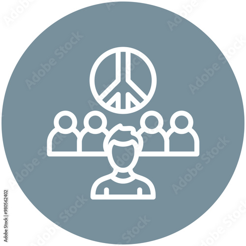 Peaceful vector icon illustration of Protesting and Civil Disobedience iconset.