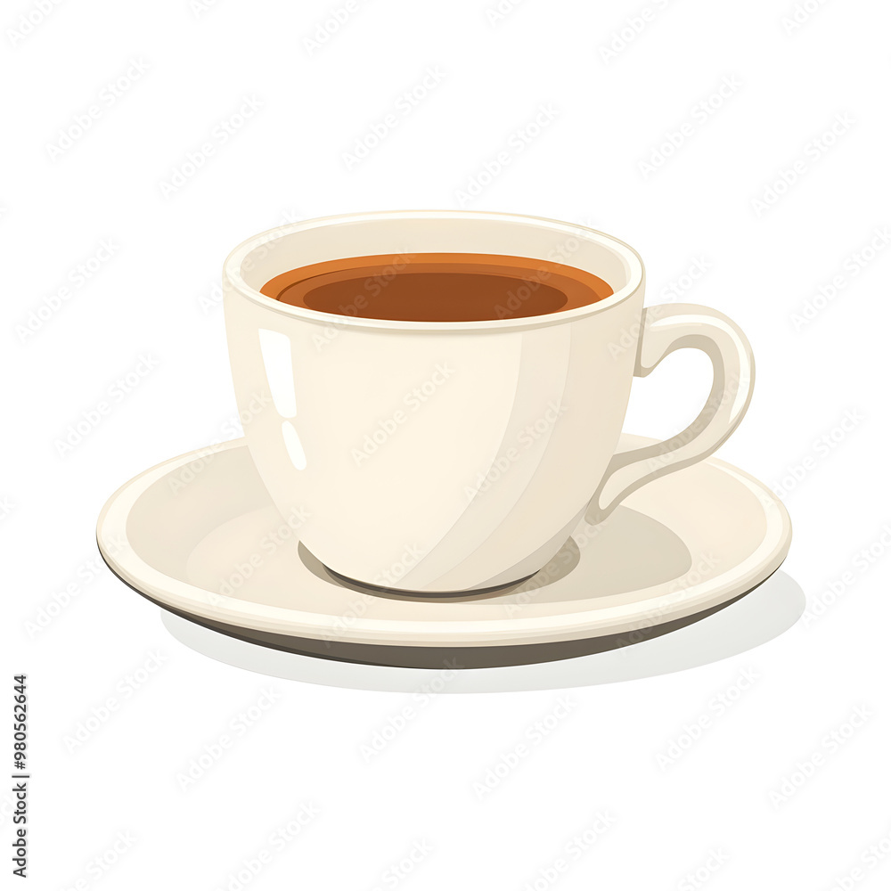 Flat design illustrations Coffee Cup and Saucer Flat design illustrations Coffee Cup and Saucer