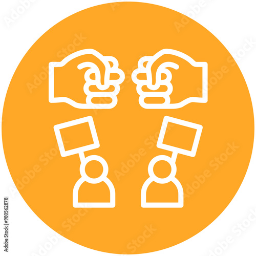 Counter Protest vector icon illustration of Protesting and Civil Disobedience iconset.