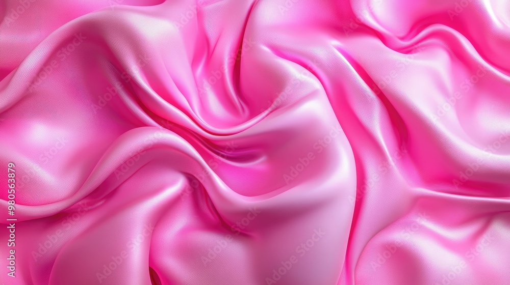 Obraz premium Smooth, flowing pink satin fabric with soft texture.
