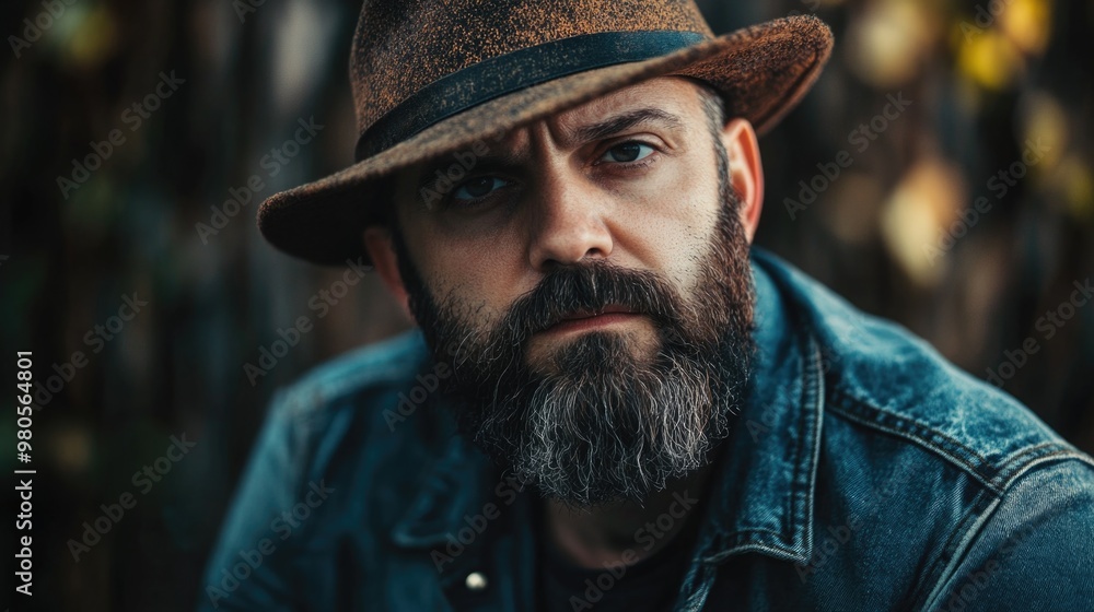 Man with beard and hat Man with beard and hat