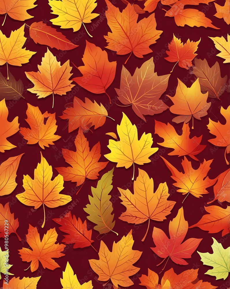 Autumn leaves gradient with orange to red hues Autumn leaves gradient with orange to red hues