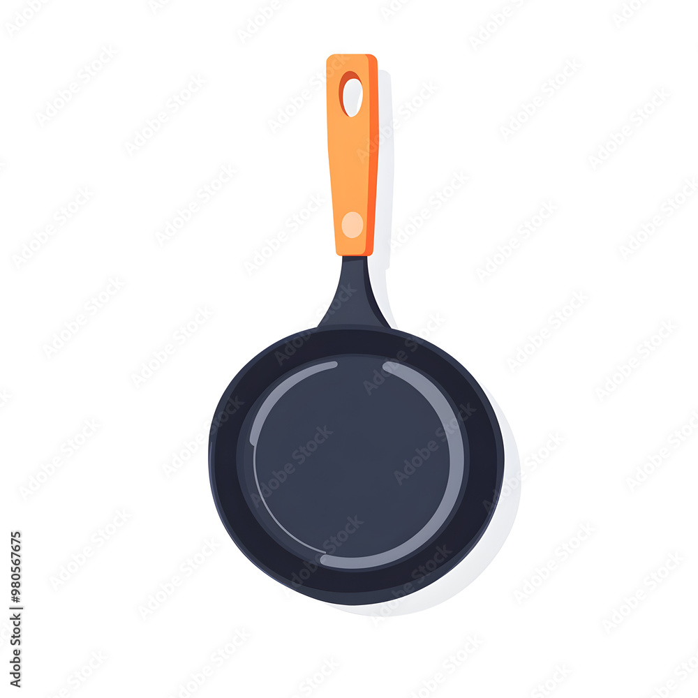 Flat design illustrations Frying Pan with Spatula Flat design illustrations Frying Pan with Spatula