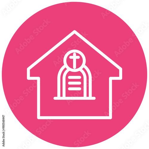 Mausoleum vector icon illustration of Funeral iconset.