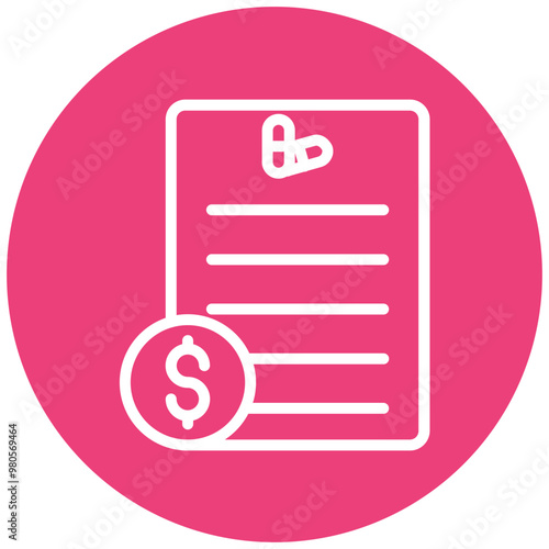 Medicine Bill vector icon illustration of Pharmacy iconset.