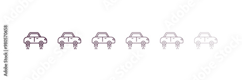 hover transport outline icon. Linear vector from ai and tech concept. 6 different line style hover transport icon included thin, light, regular, medium, bold, black